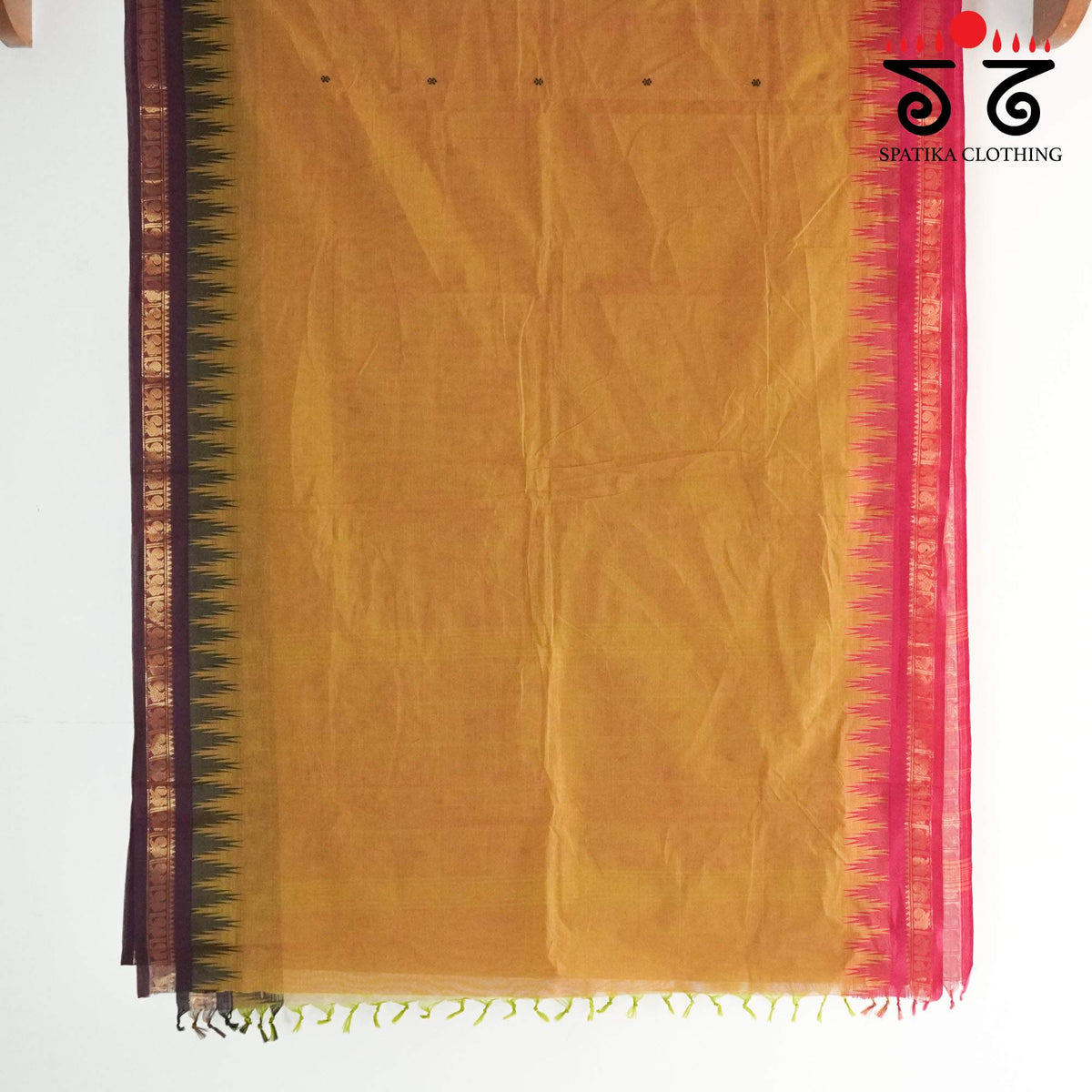 Mustard Chettinad Cotton Saree