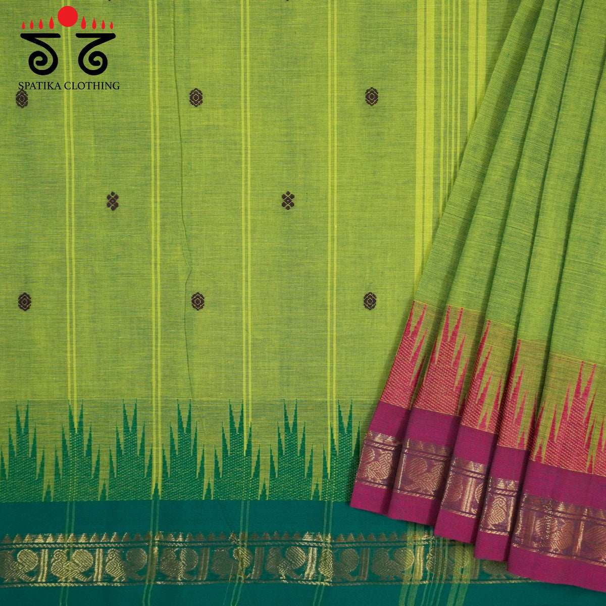 Green Chettinad Cotton Saree