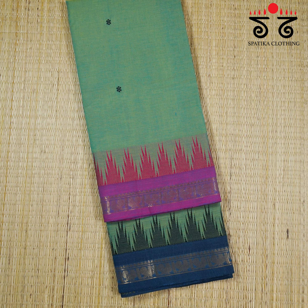 Sage Green Chettinad Cotton Saree