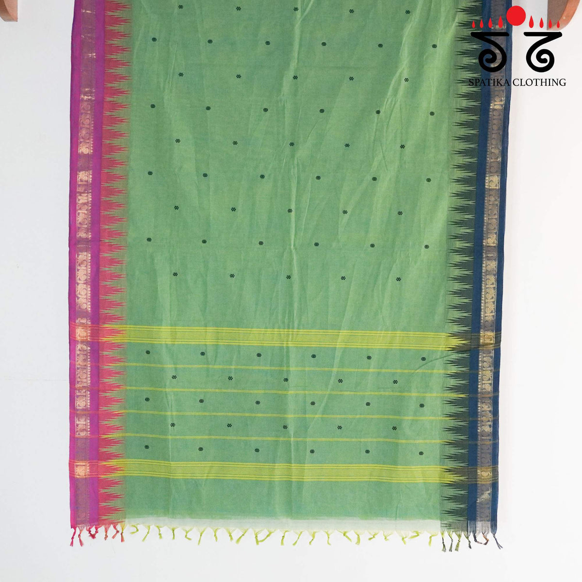 Sage Green Chettinad Cotton Saree