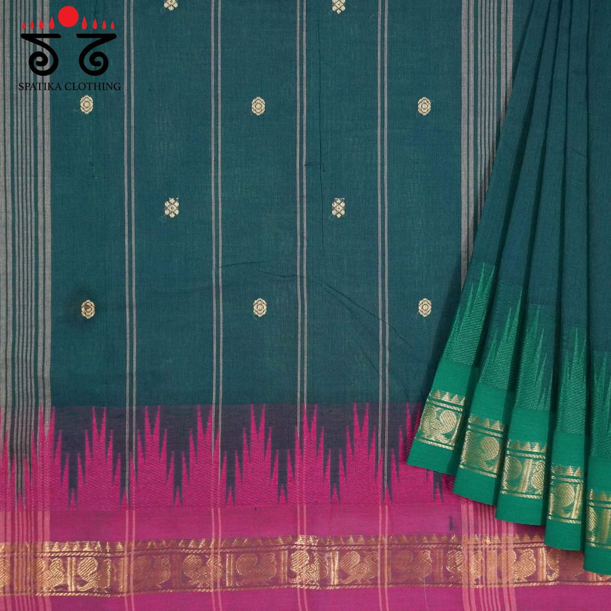 Green Chettinad Cotton Saree