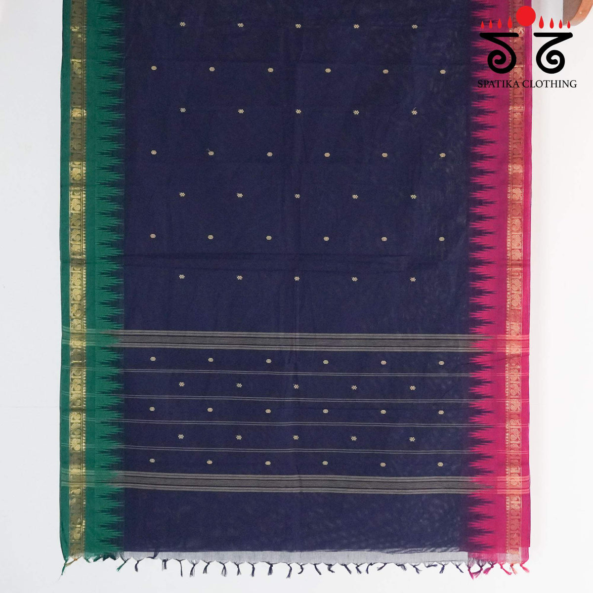 Blue Chettinad Cotton Saree