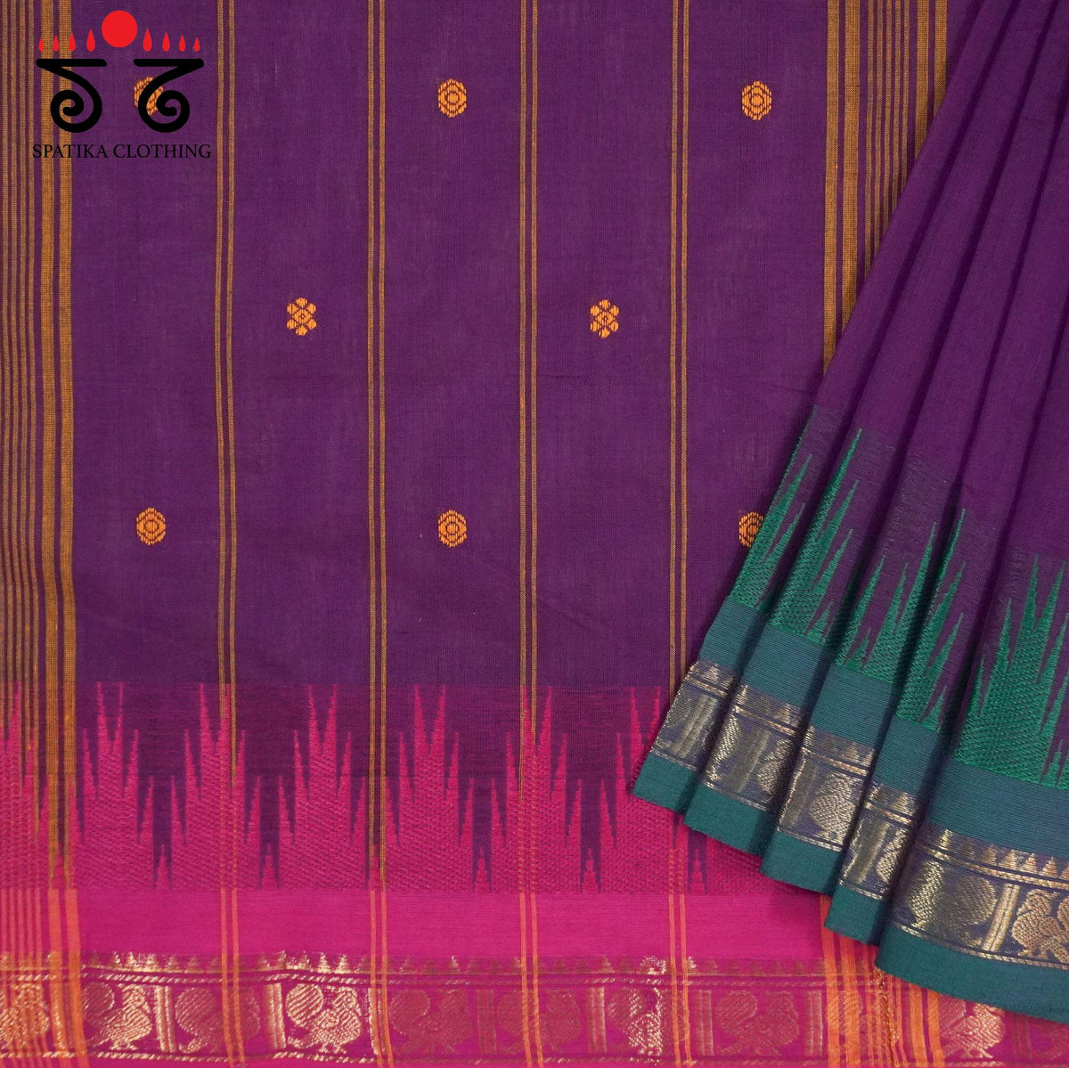 Purple Chettinad Cotton Saree