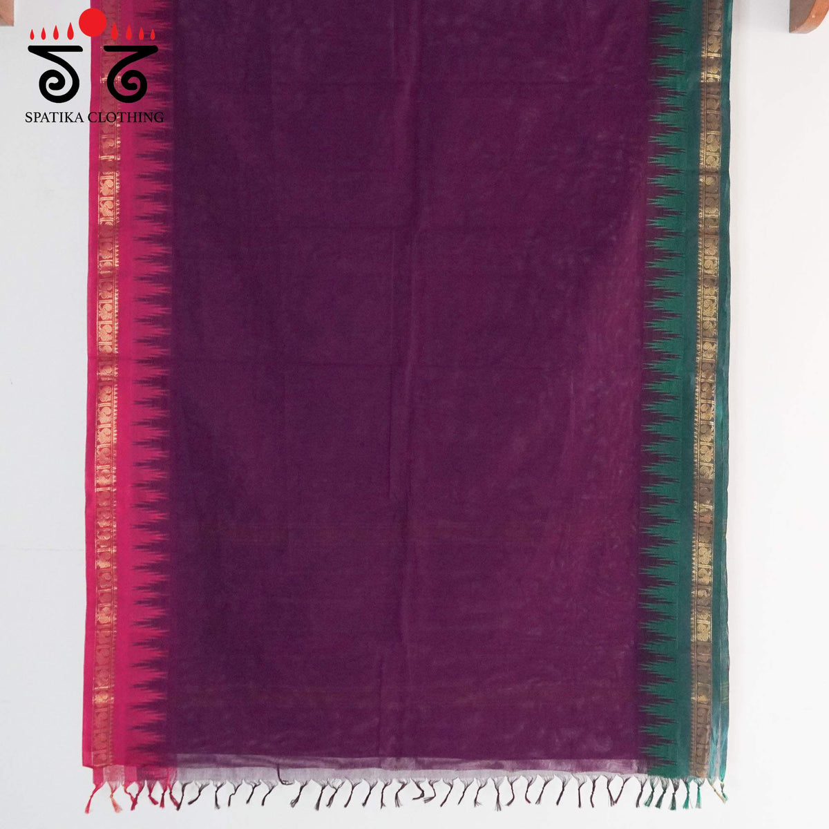Purple Chettinad Cotton Saree
