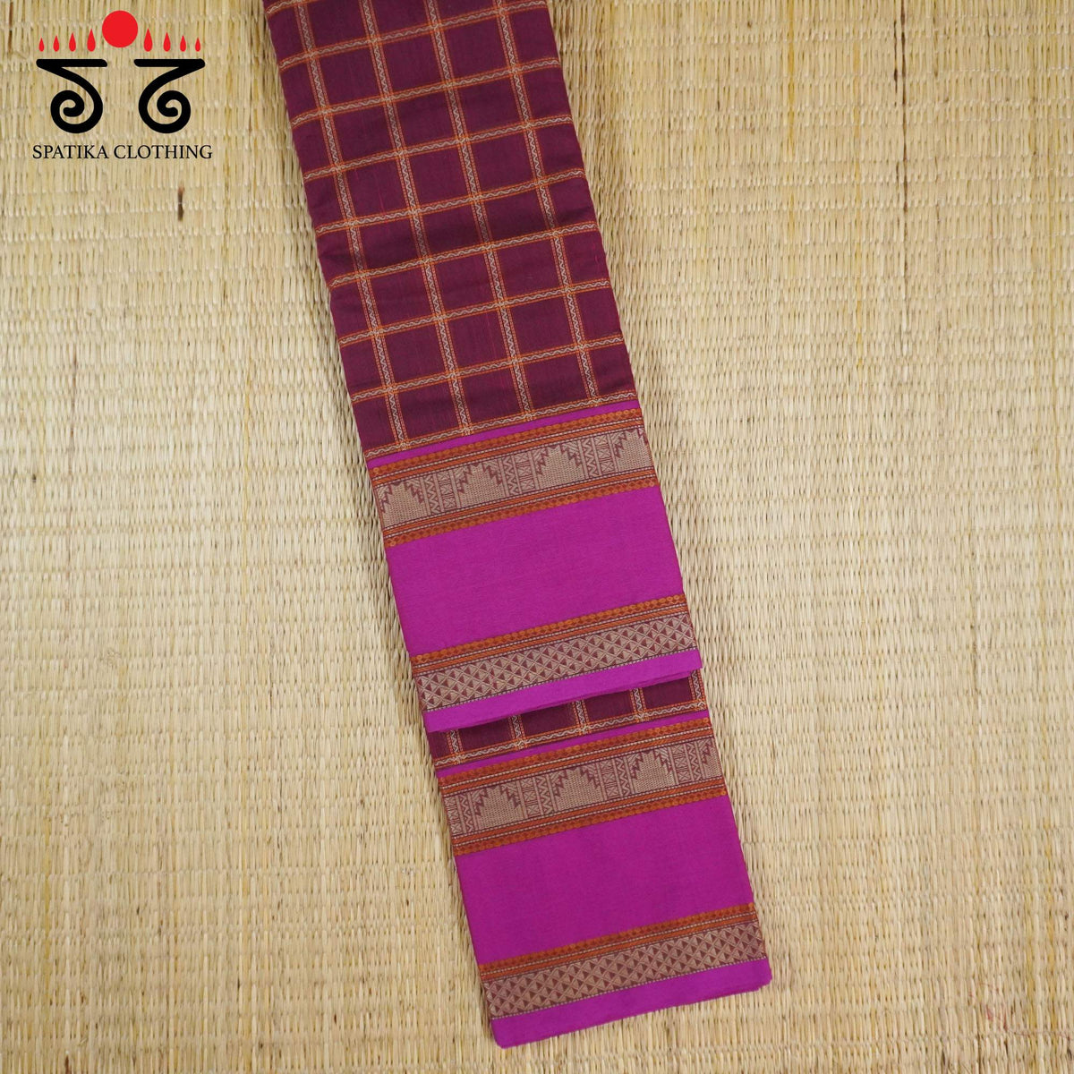 Maroon Kanchi Cotton Saree