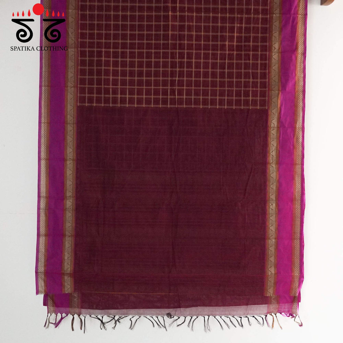 Maroon Kanchi Cotton Saree