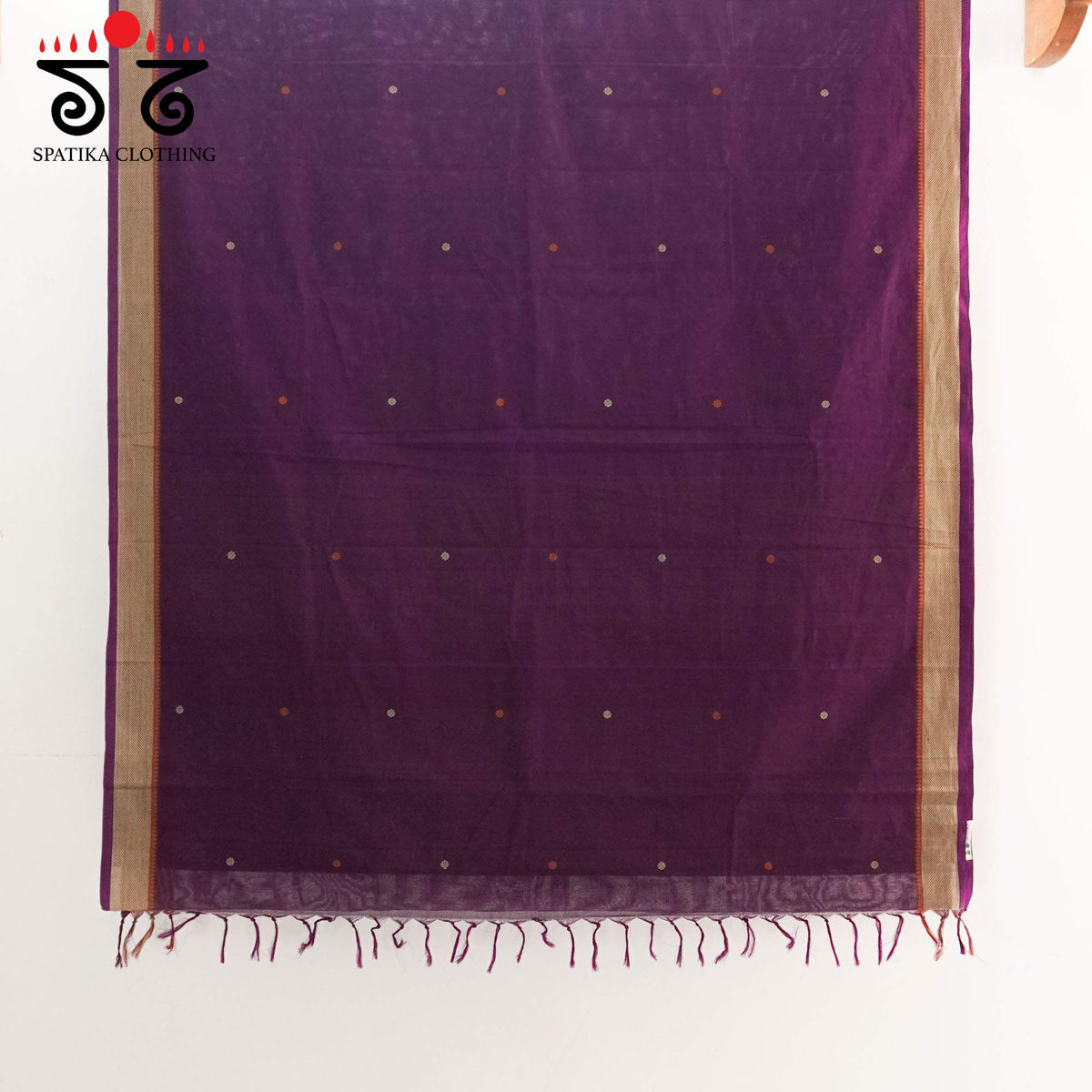 Purple Kanchi Cotton Saree - Ikat Blouse