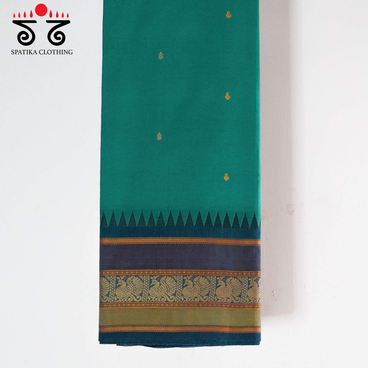 Teal Kanchi Cotton Saree