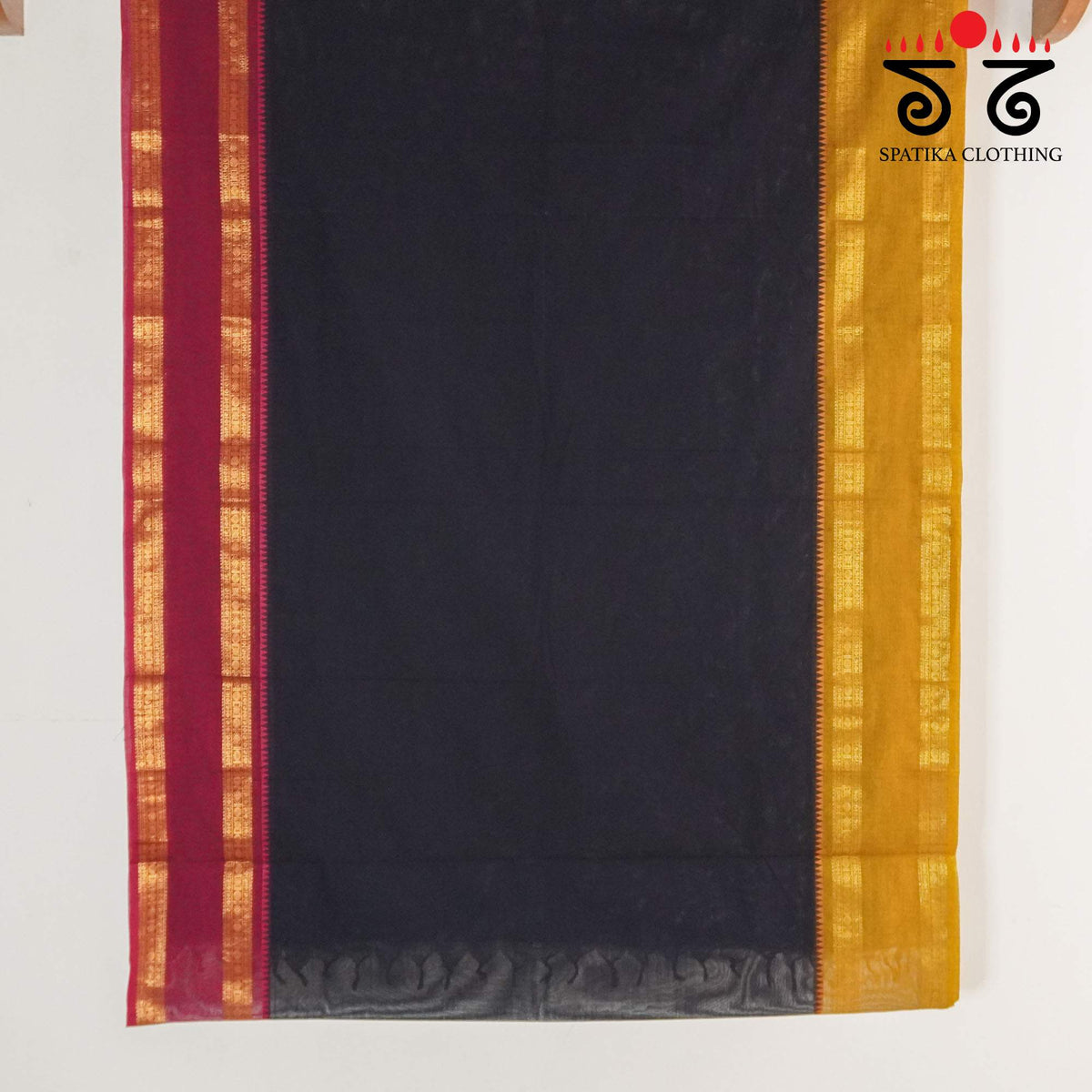 Black Kanchi Cotton Saree