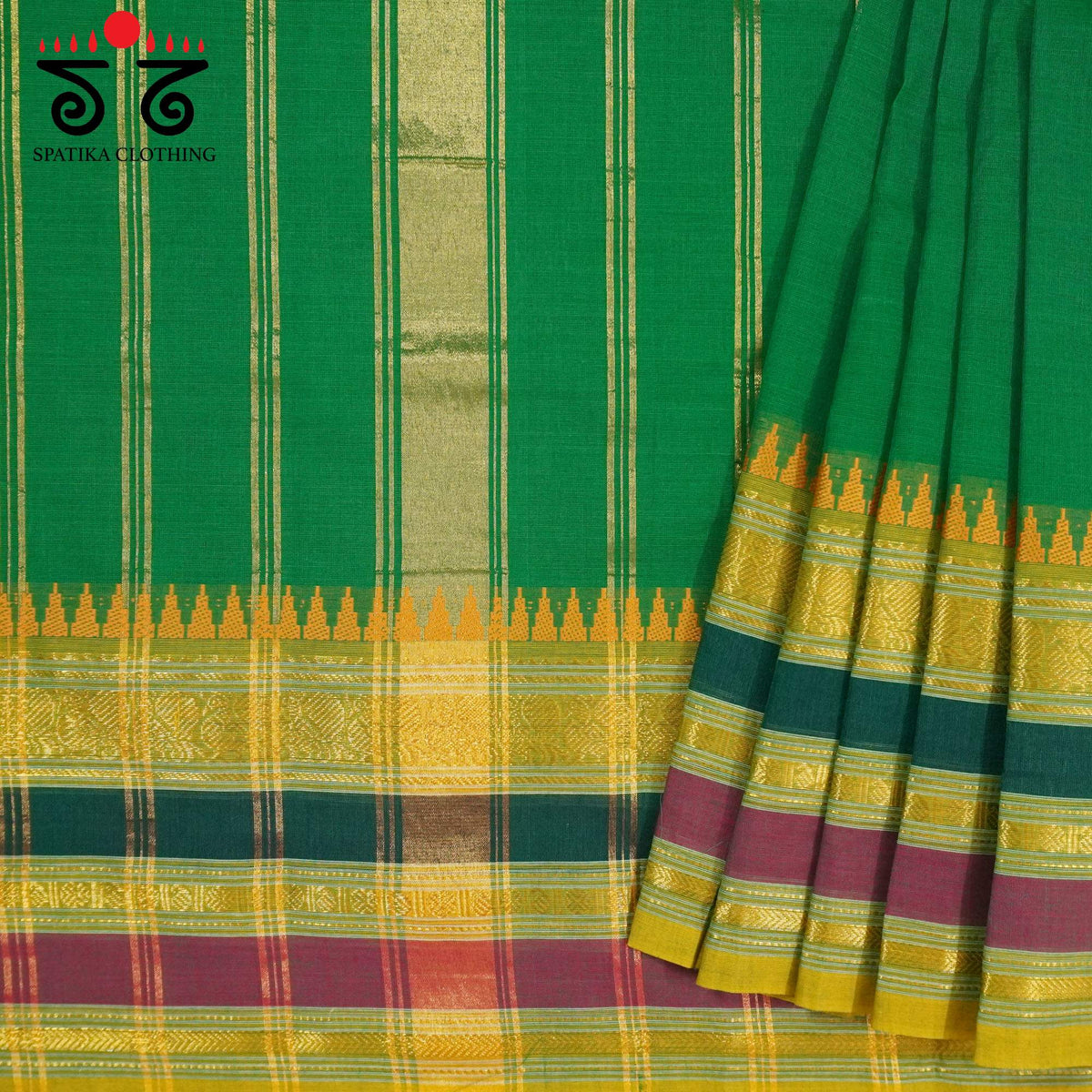 Green Kanchi Cotton Saree