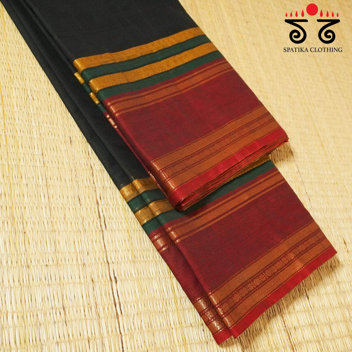 Black Kanchi Cotton Saree