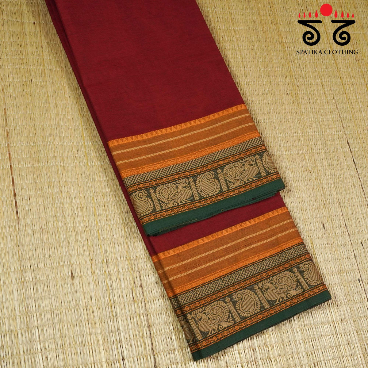 Maroon Kanchi Cotton Saree