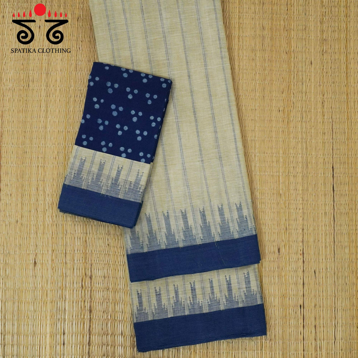 Ponduru Handspun Saree - Ajrak Blouse