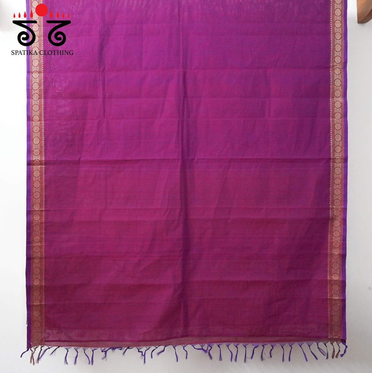 Magenta Kanchi Cotton Saree - Bandhini Blouse
