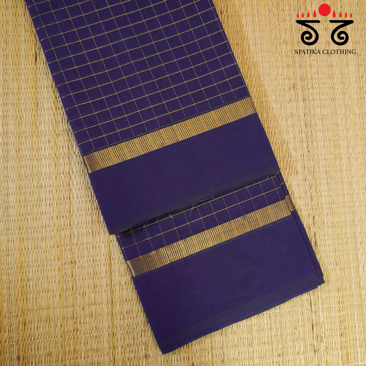 Navy Blue South Cotton Saree