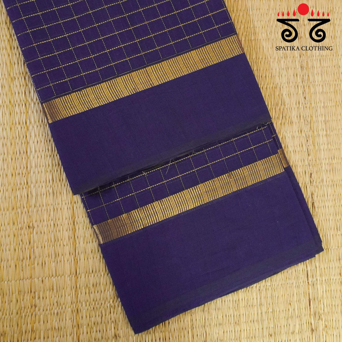 Navy Blue South Cotton Saree