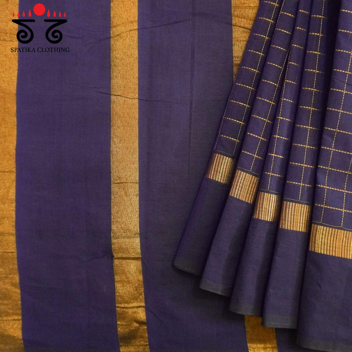 Navy Blue South Cotton Saree