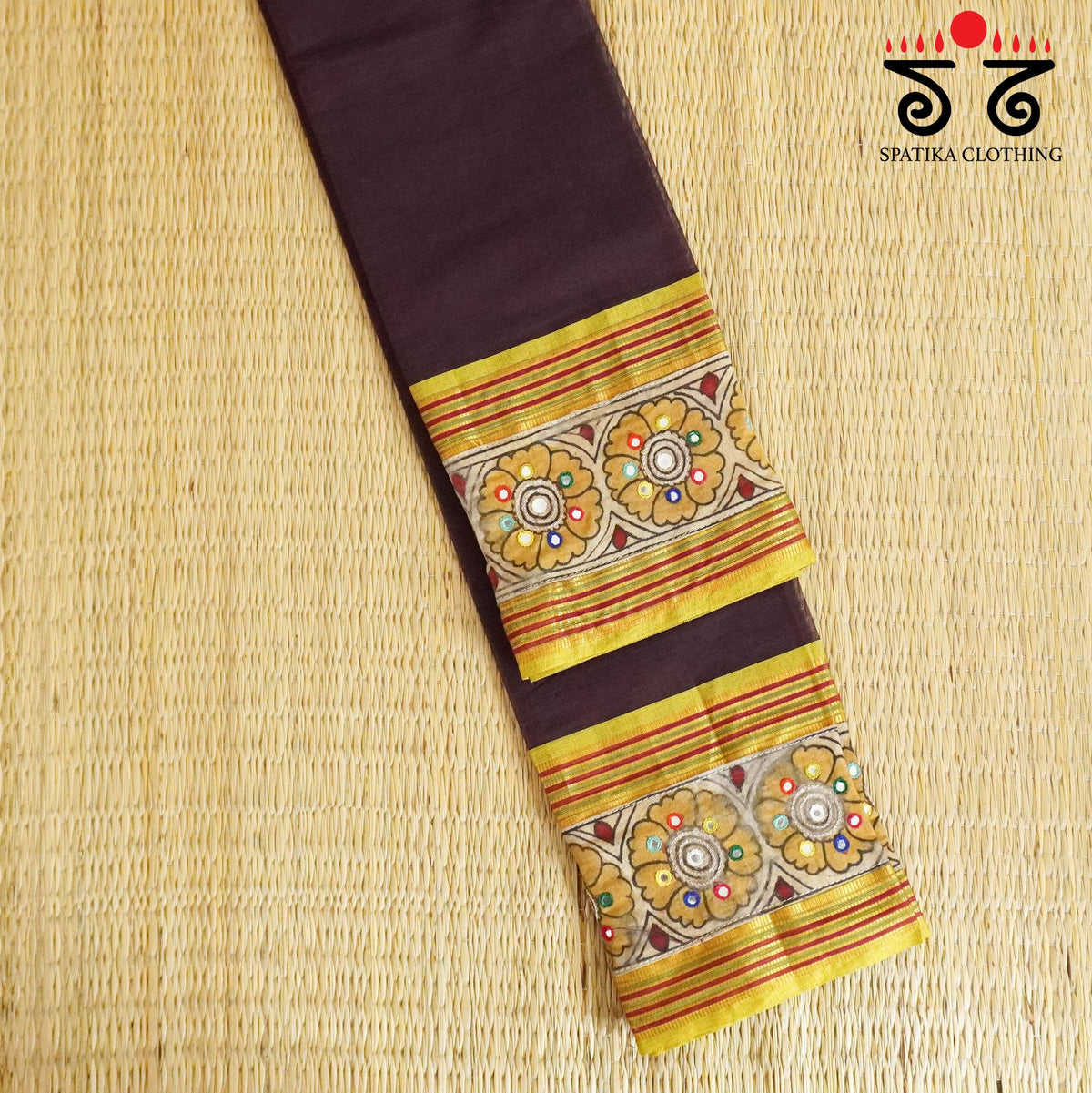 Pen kalamkari Handcrafted Blouse Fabric