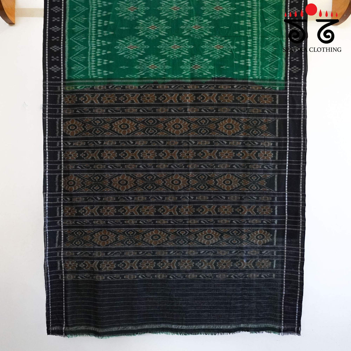 Green Nuapatna-Ikat Handwoven Cotton Saree
