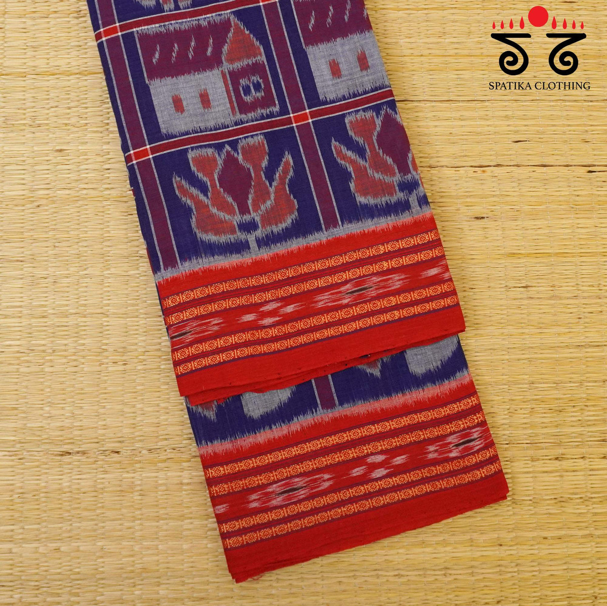 Blue Nuapatna-Ikat Handwoven Cotton Saree