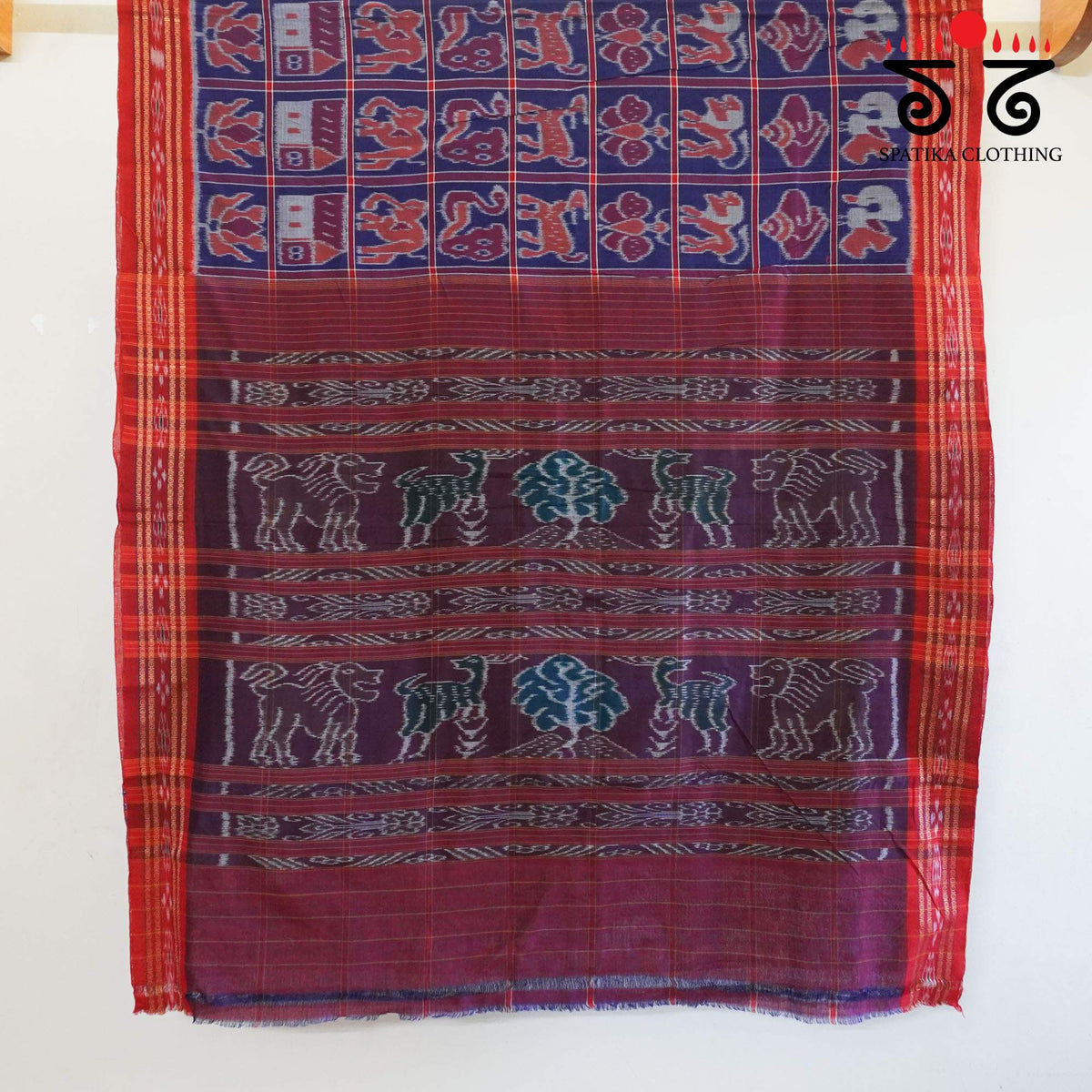 Blue Nuapatna-Ikat Handwoven Cotton Saree
