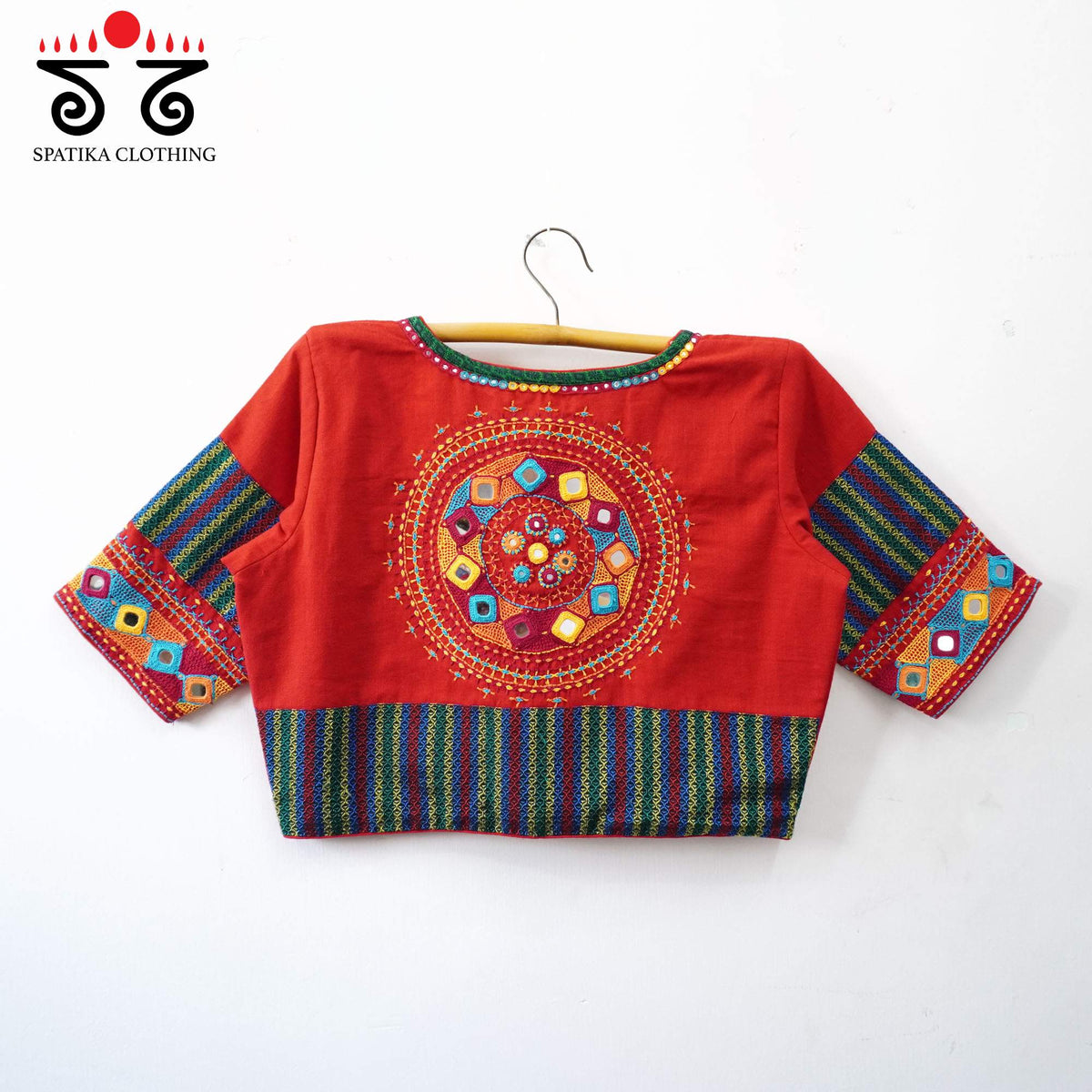 Red Festive Lambani Khun Handcrafted Blouse