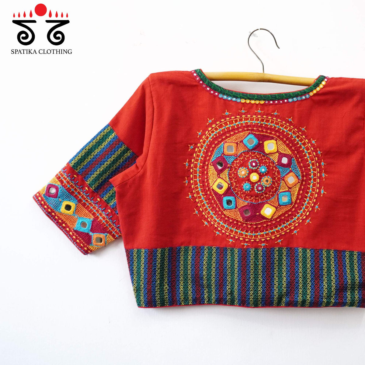 Red Festive Lambani Khun Handcrafted Blouse
