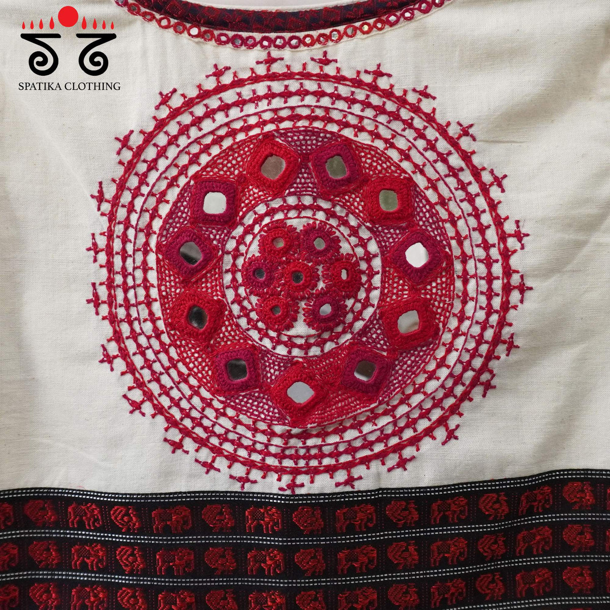White Festive Lambani Khun Handcrafted Blouse