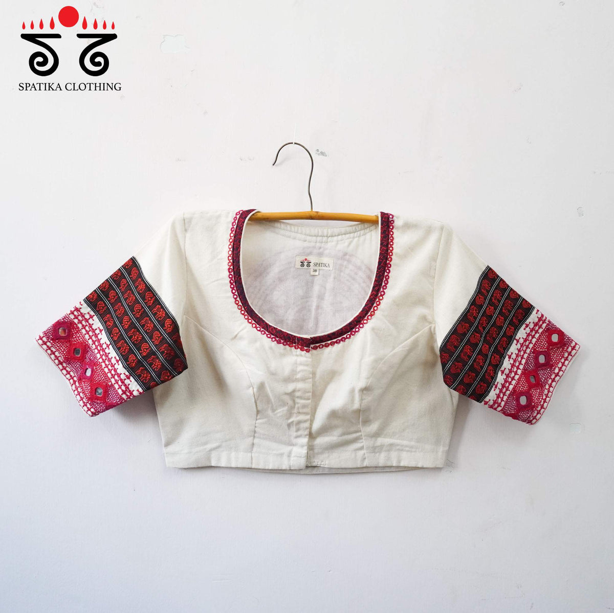 White Festive Lambani Khun Handcrafted Blouse