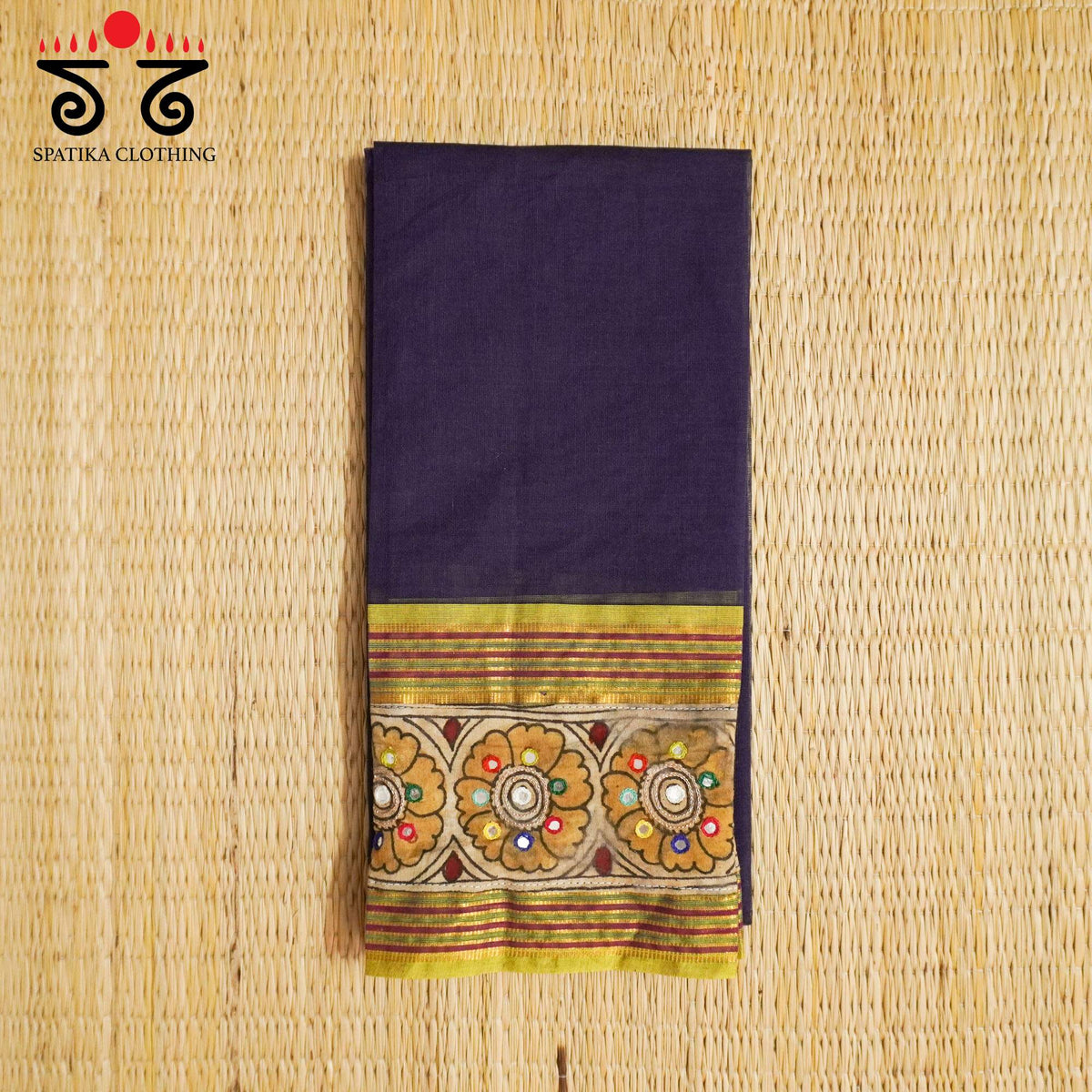 Pen kalamkari Handcrafted Blouse Fabric