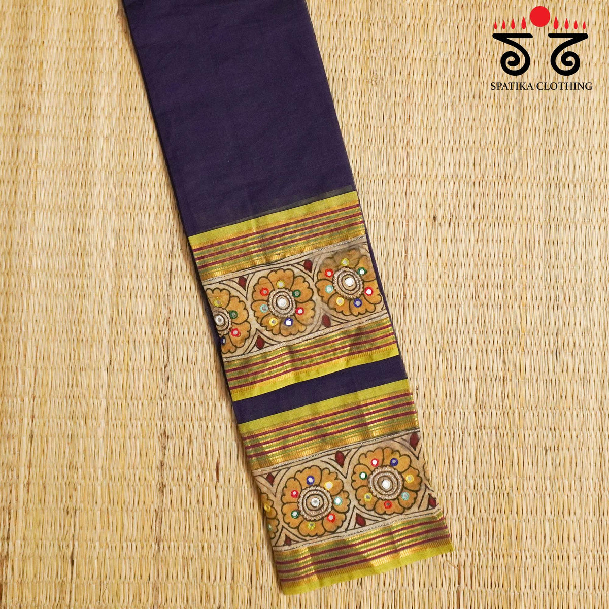 Pen kalamkari Handcrafted Blouse Fabric