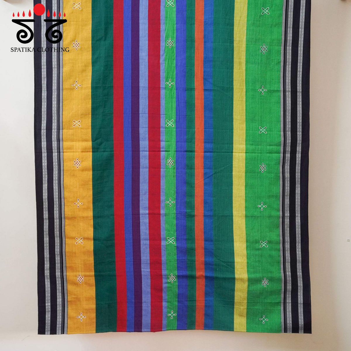 Green Kolam - Embroidered Ilkal Saree