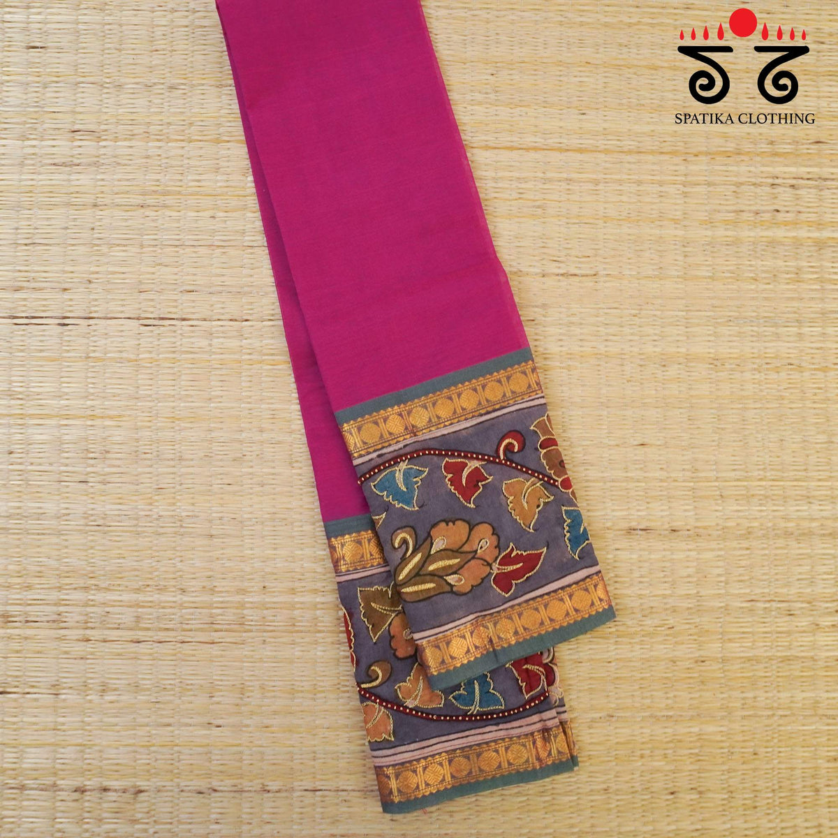 Pen kalamkari Handcrafted Blouse Fabric