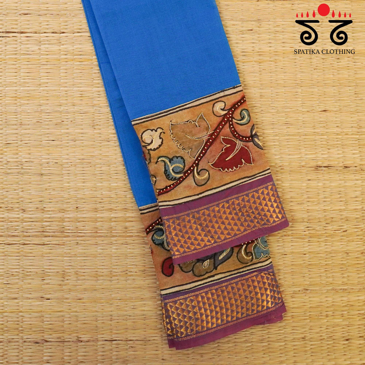 Pen kalamkari Handcrafted Blouse Fabric