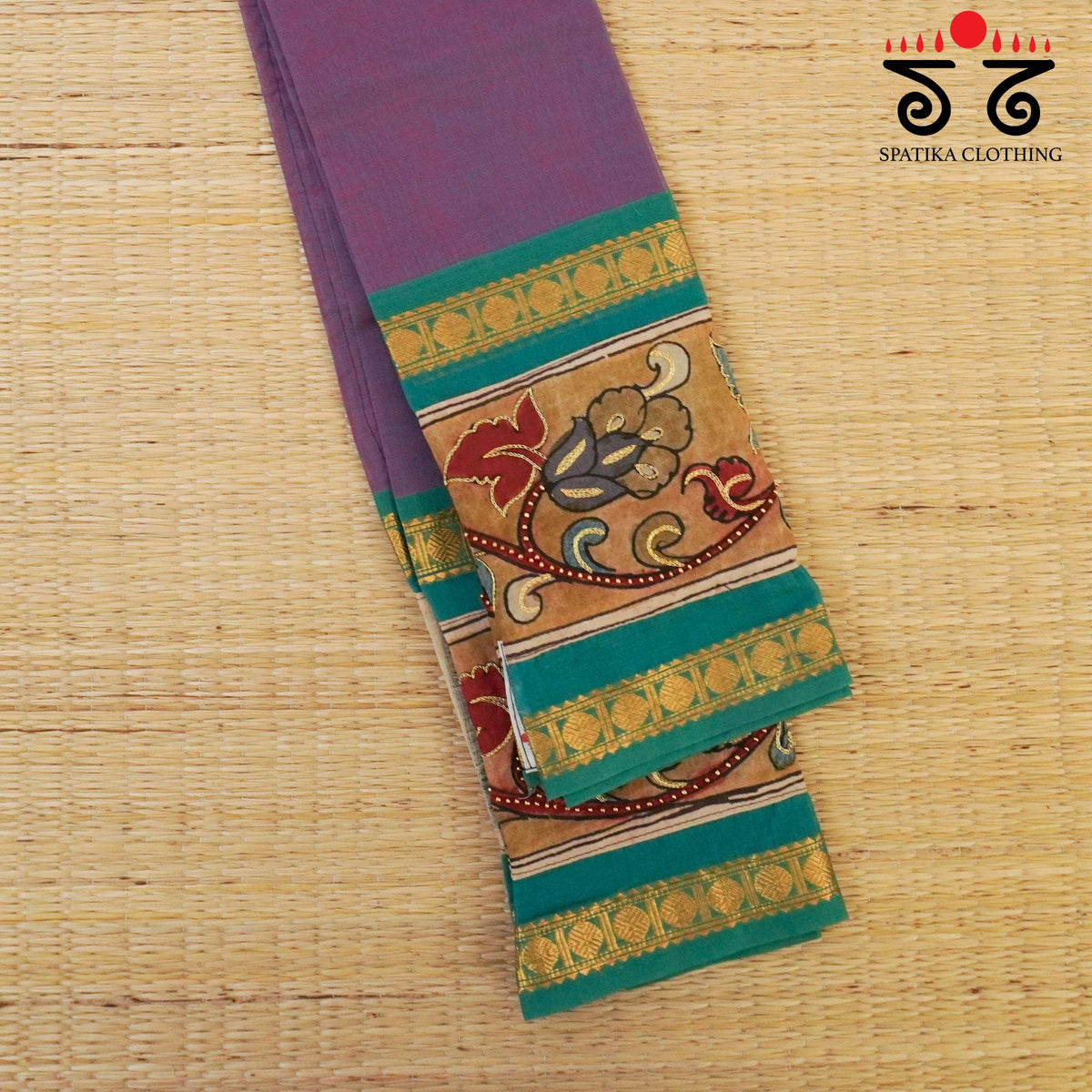 Pen kalamkari Handcrafted Blouse Fabric