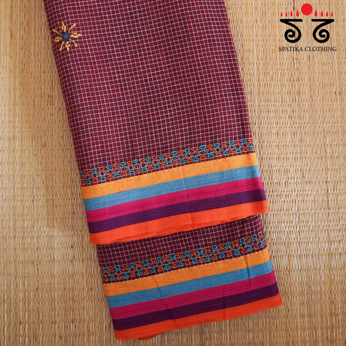 Ilkal Hand Embroidered Cotton Saree