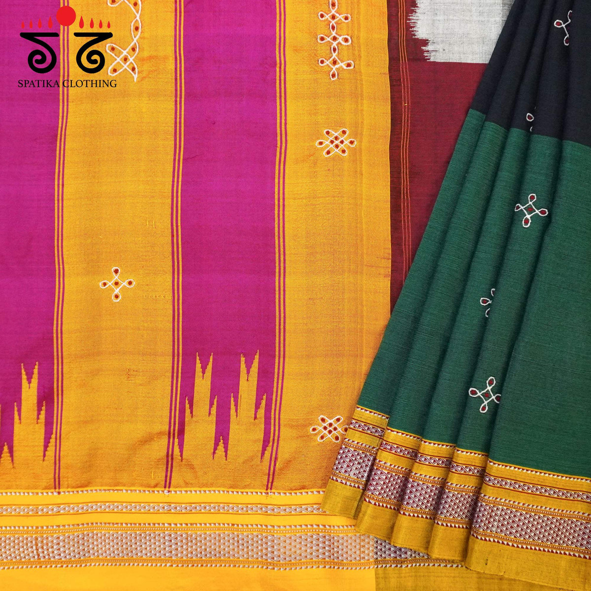 Ilkal kolam Embroidered Saree