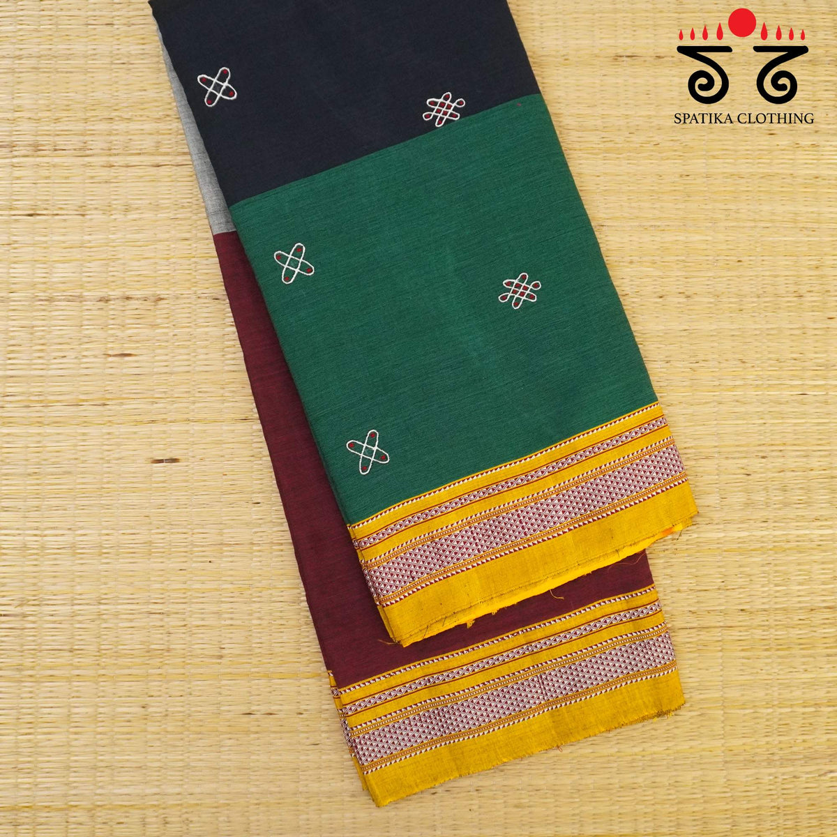 Ilkal kolam Embroidered Saree