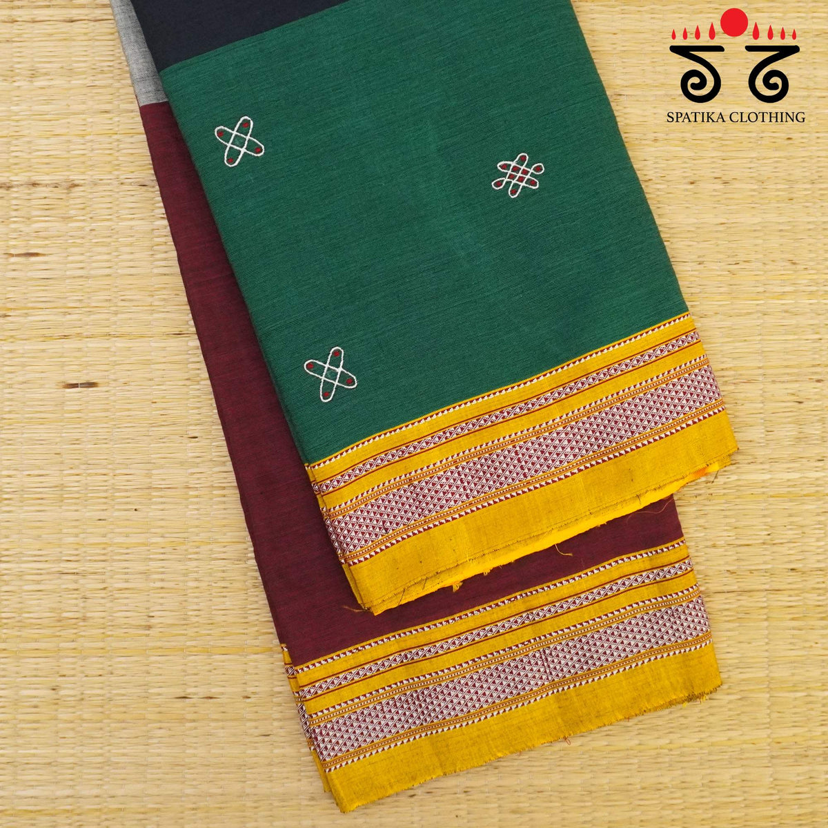 Ilkal kolam Embroidered Saree