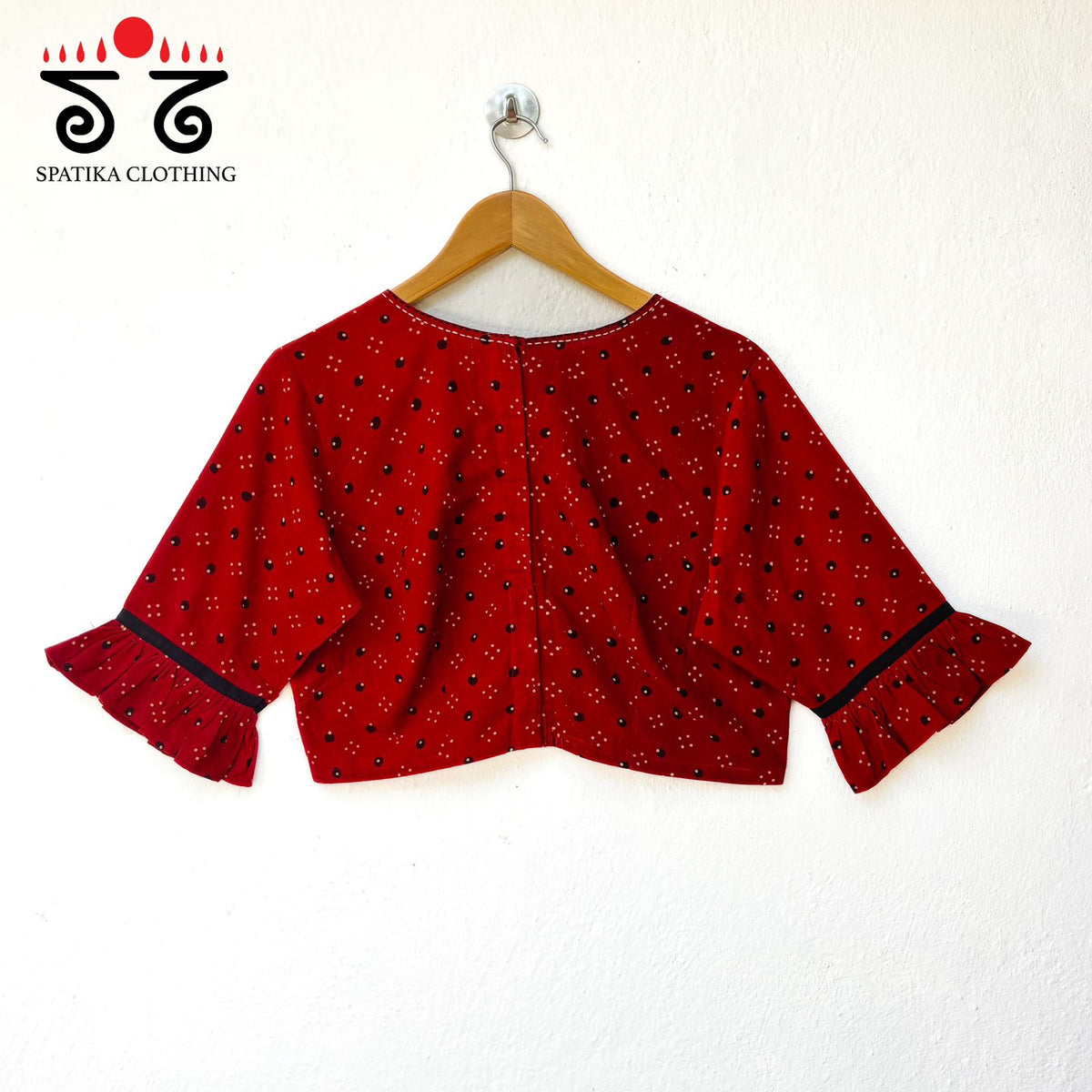 The Ajrakh-Ruffle Sleeve Blouse