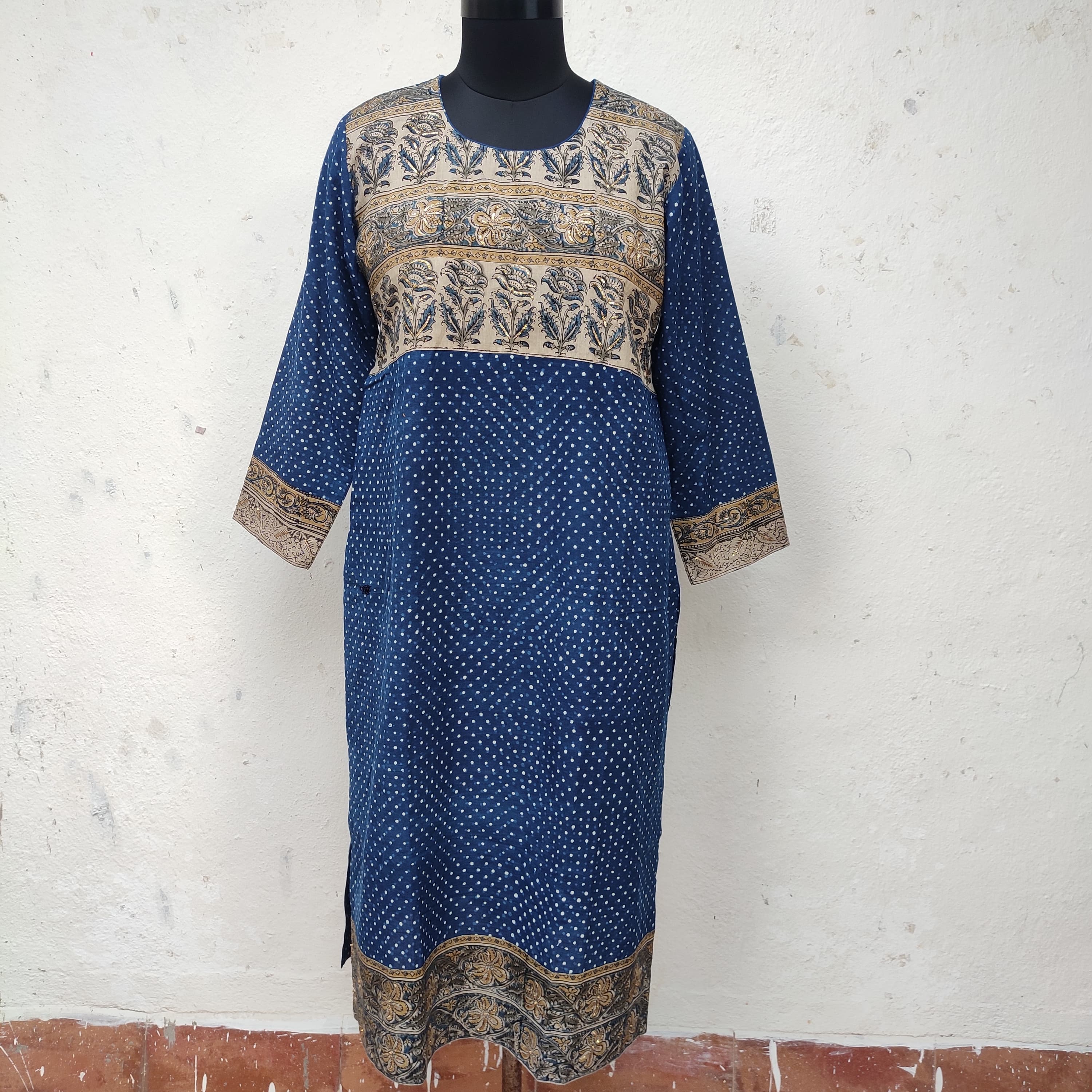 Kalamkari - Ajrak handembroidered Kurta