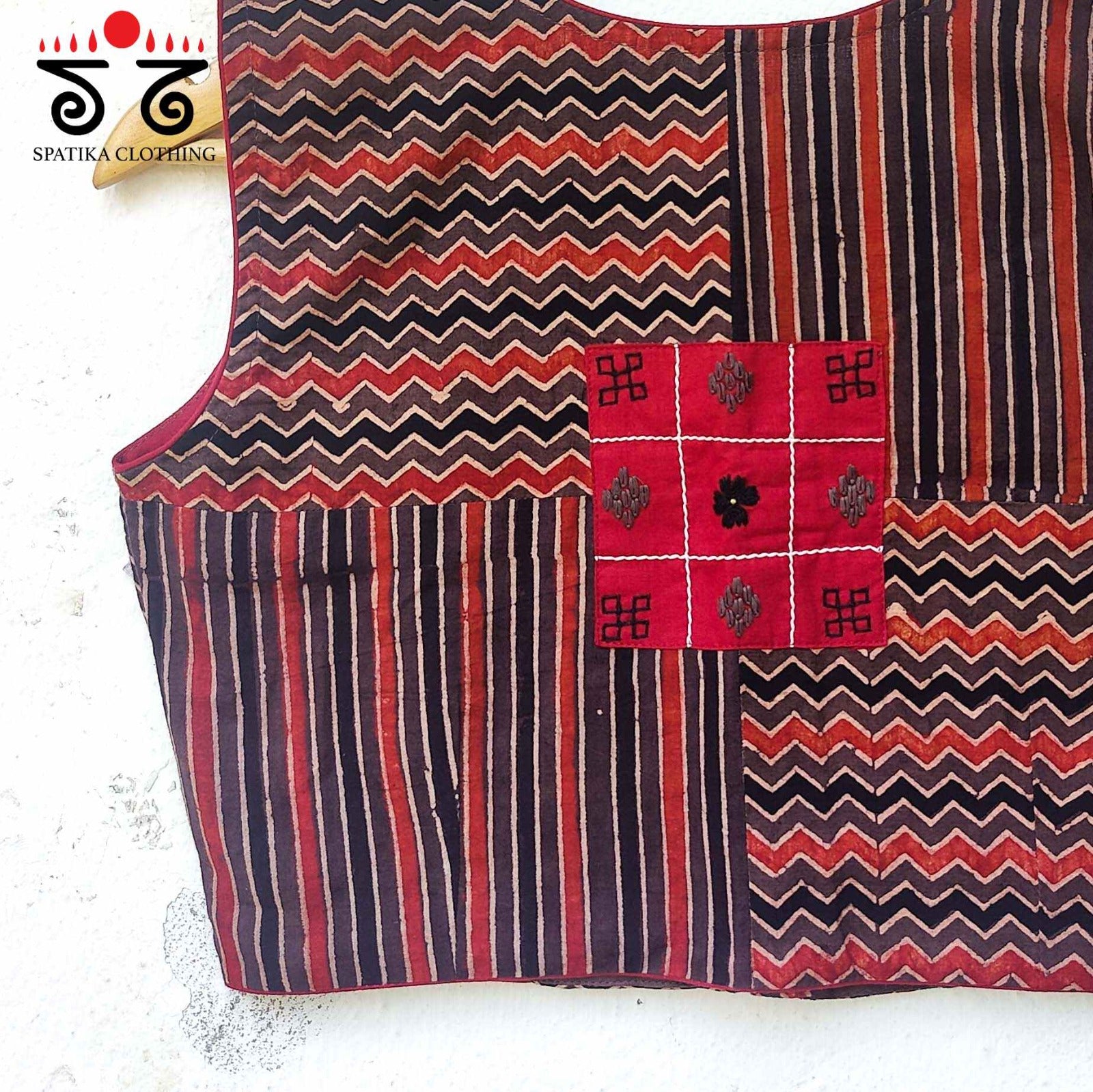 The Ajrak Collage - Sleeveless Blouse