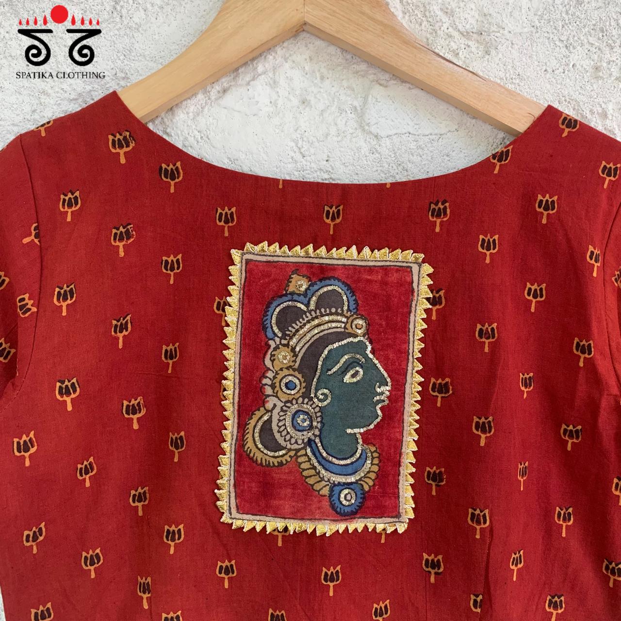 Red Pen Kalamkari Croptop