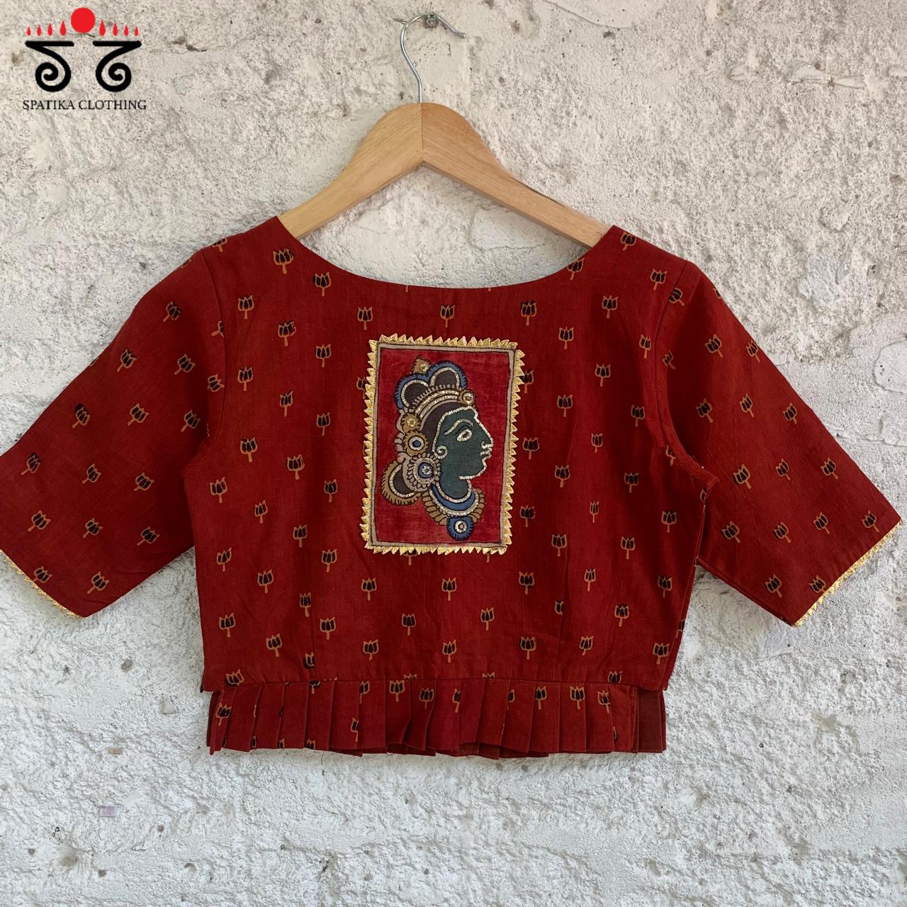 Red Pen Kalamkari Croptop
