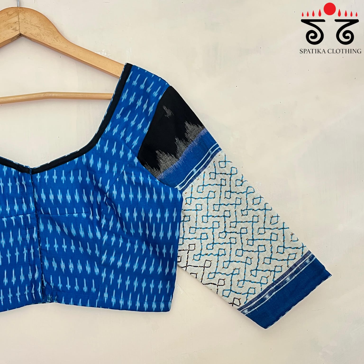 Lambani on Blue & Black Ikat Blouse