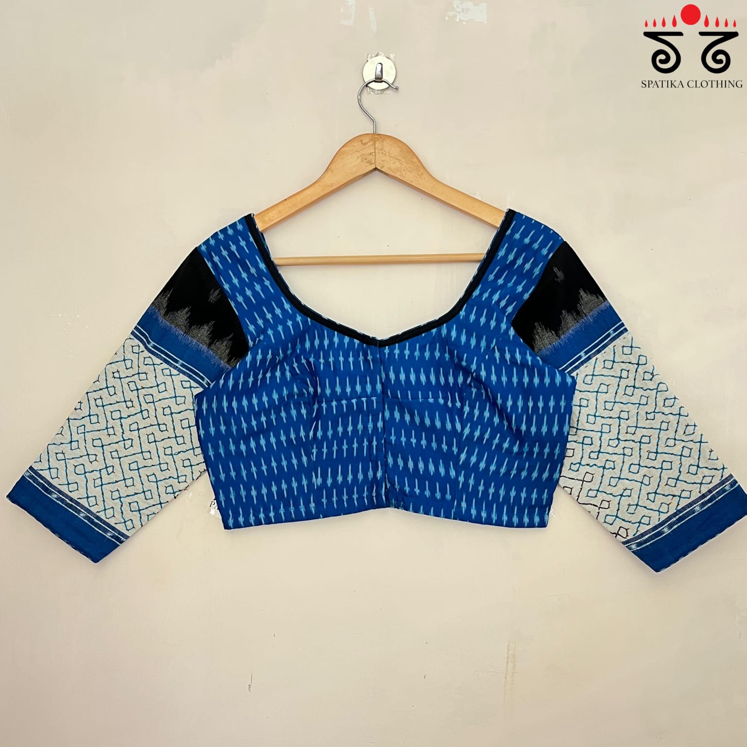 Lambani on Blue & Black Ikat Blouse