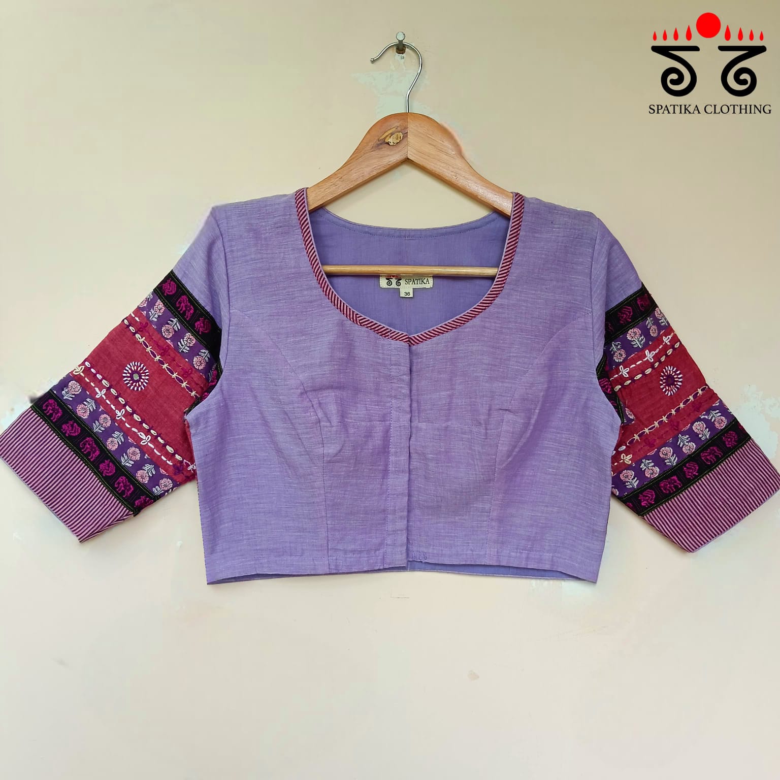 The Solid Lavender Lambani Blouse