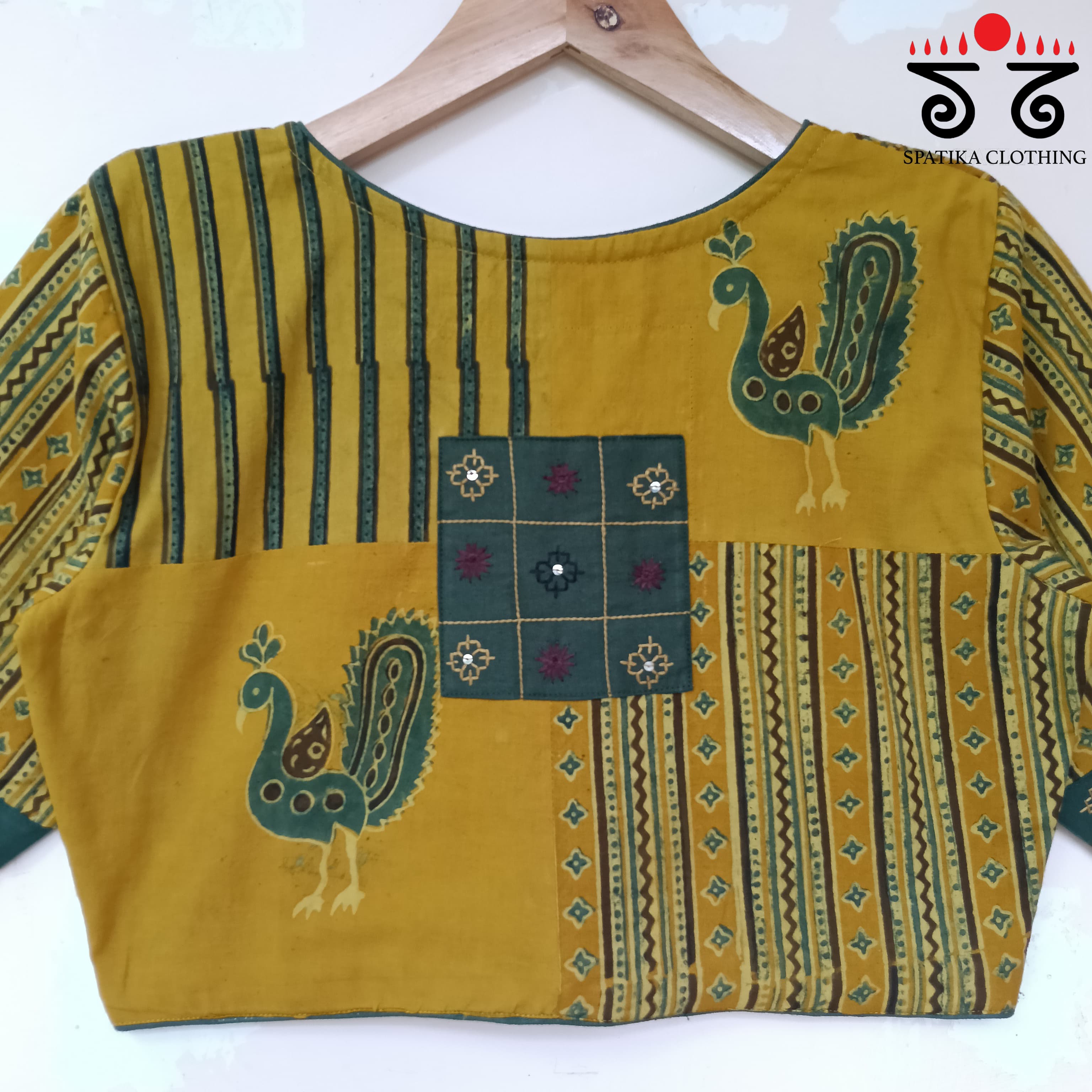 Yellow Morni Collage-Handcrafted Blouse