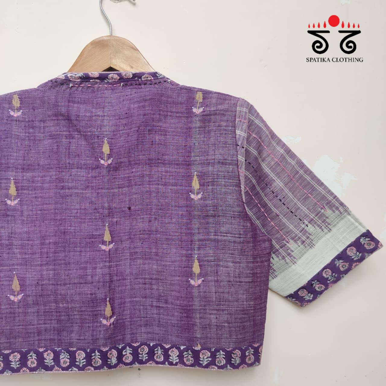 Purple Ponduru Jamdhani Blouse