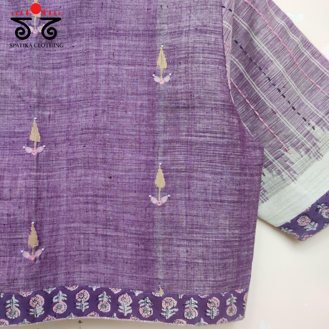 Purple Ponduru Jamdhani Blouse
